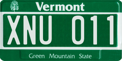 VT license plate XNU011