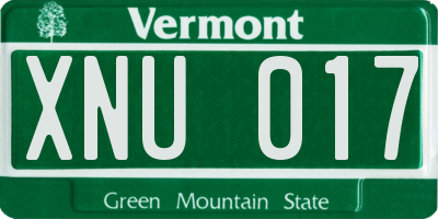 VT license plate XNU017