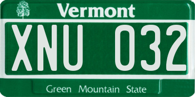 VT license plate XNU032