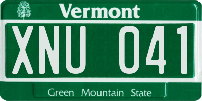 VT license plate XNU041