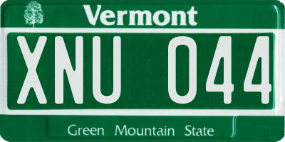 VT license plate XNU044
