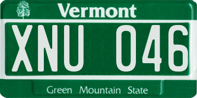 VT license plate XNU046