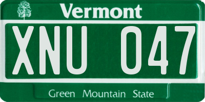 VT license plate XNU047
