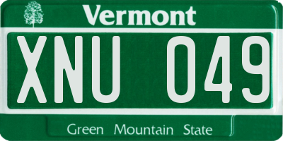 VT license plate XNU049