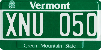 VT license plate XNU050