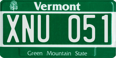 VT license plate XNU051