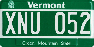 VT license plate XNU052