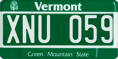 VT license plate XNU059