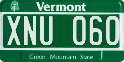VT license plate XNU060