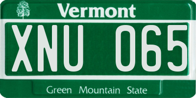VT license plate XNU065
