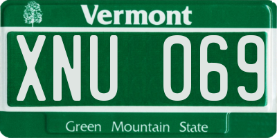 VT license plate XNU069