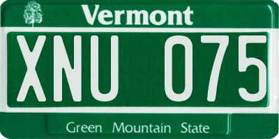 VT license plate XNU075