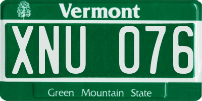 VT license plate XNU076