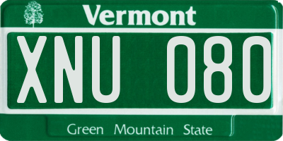 VT license plate XNU080