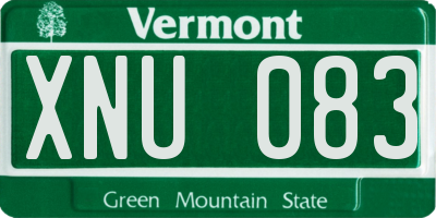VT license plate XNU083