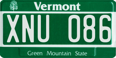 VT license plate XNU086