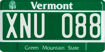 VT license plate XNU088