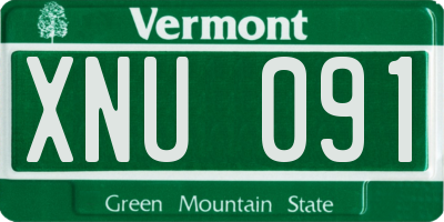 VT license plate XNU091