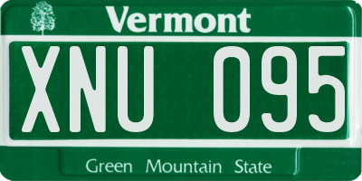 VT license plate XNU095