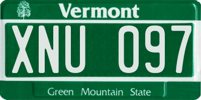 VT license plate XNU097