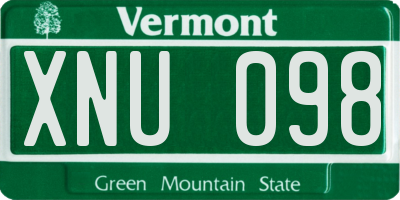 VT license plate XNU098