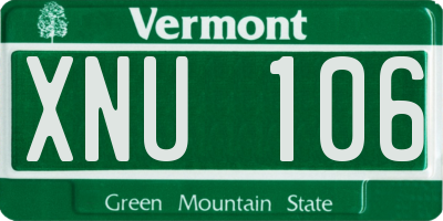 VT license plate XNU106