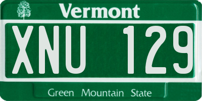 VT license plate XNU129