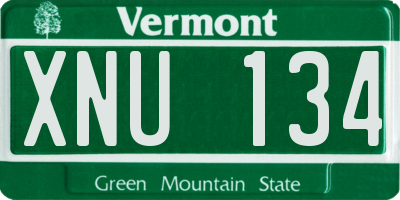 VT license plate XNU134