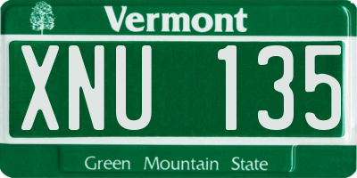 VT license plate XNU135