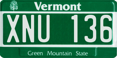 VT license plate XNU136