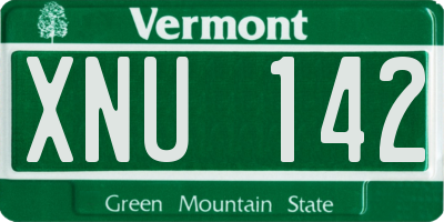 VT license plate XNU142