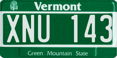 VT license plate XNU143