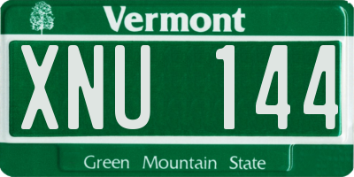VT license plate XNU144