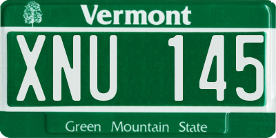 VT license plate XNU145