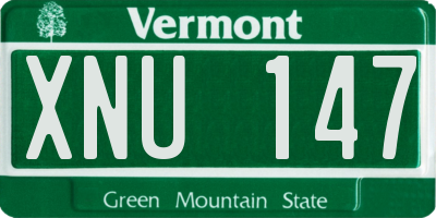 VT license plate XNU147