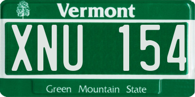 VT license plate XNU154