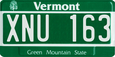 VT license plate XNU163