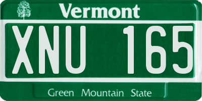 VT license plate XNU165