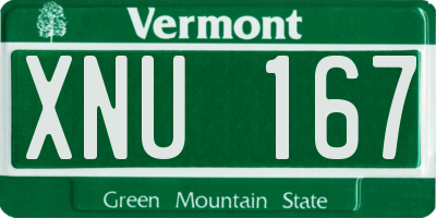 VT license plate XNU167