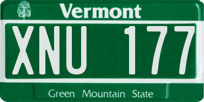 VT license plate XNU177