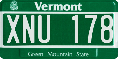 VT license plate XNU178