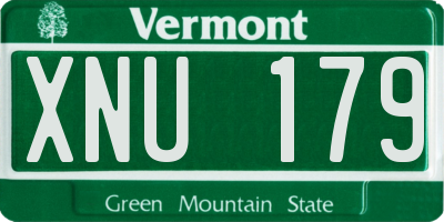 VT license plate XNU179