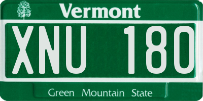 VT license plate XNU180