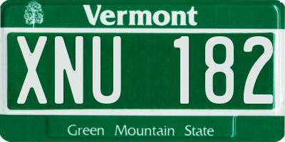 VT license plate XNU182