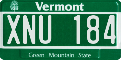 VT license plate XNU184