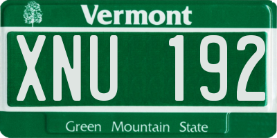 VT license plate XNU192
