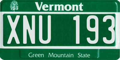 VT license plate XNU193