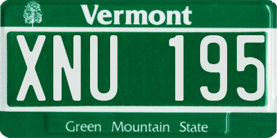 VT license plate XNU195