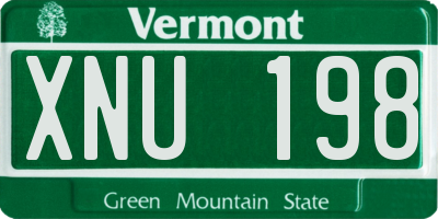 VT license plate XNU198