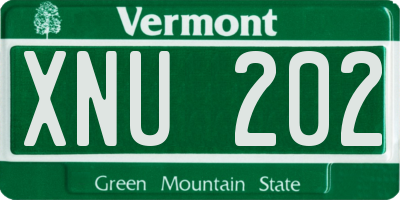 VT license plate XNU202